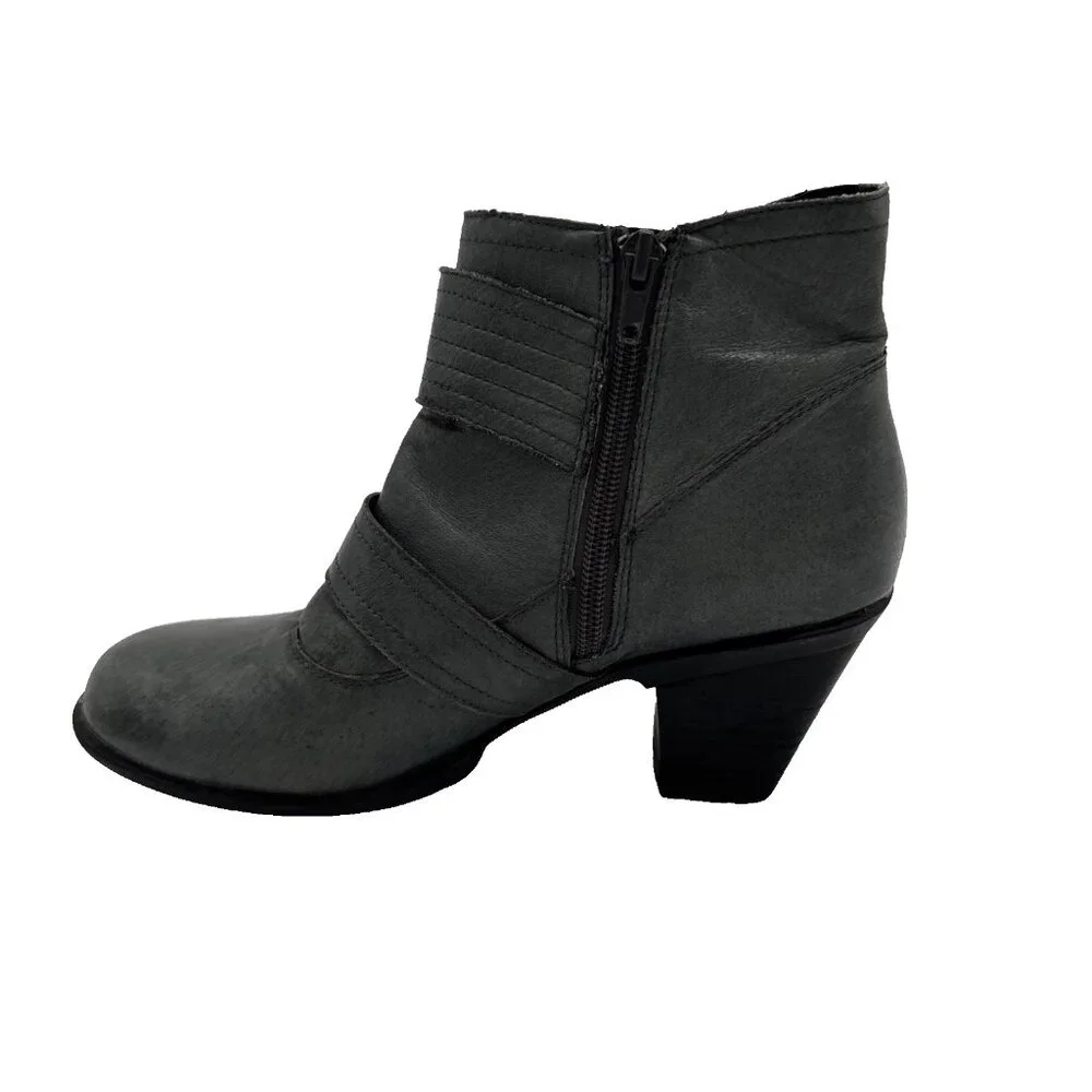 MIZ MOOZ Size 8 Gray Women Evan Leather Zippered Ankle Boots Booties - Picture 4 of 15